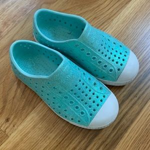 Native Jefferson Bling Slip-On Piedmont Bling Shell White Shoes Kids Size 10